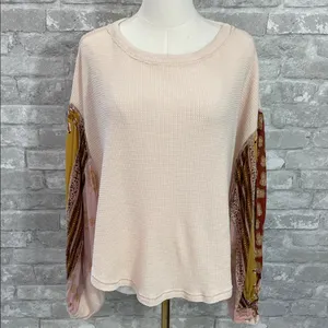 Free People We The Free Blossom Printed Balloon-Sleeve Thermal Sweater thumbnail 2