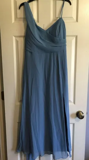 Azazie Dusty Blue Dress thumbnail 1