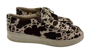 Everglades Boat Shoes Cow Print Canvas Moc Toe Women's 8 (38) Western Brown thumbnail 1