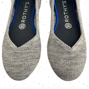 Rothys Grey Shoes Comfortable Round Toe Office Neutral The Flat Taupe Heather 7 thumbnail 2