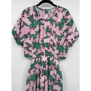 Chelsea 28 Womens XL Dress Pink Green Organic Cotton Resort Summer Casual Travel thumbnail 3