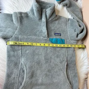 Patagonia Re-Tool Snap T Fleece Pullover Gray Teal Quarter Snap Kangaroo Pocket thumbnail 7