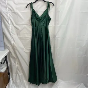 Ladivine by Cinderella Divine women's‎ emerald satin cowl maxi formal gown dress thumbnail 7