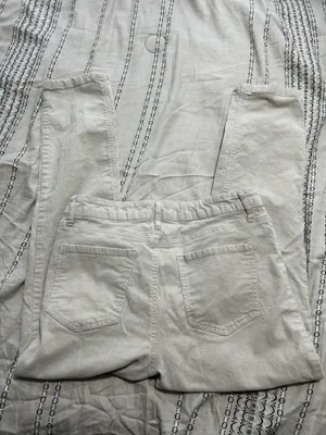 Women’s Cream Corduroy Straight Leg Pants thumbnail 2