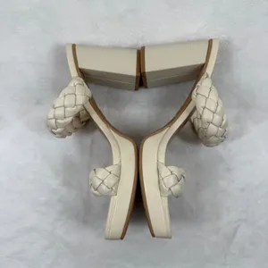 A New Day Womens Cream Braided Double Strap Block Heel Platform Mules Size 9.5‎ thumbnail 4