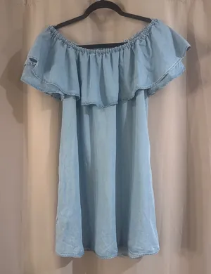 Zara Woman Blue Denim dress thumbnail 1