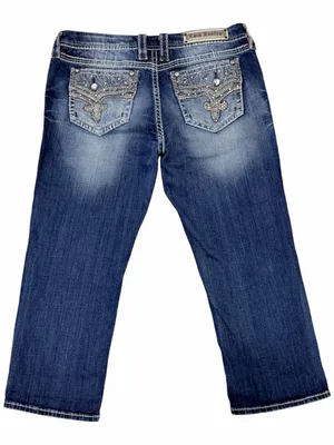 Rock Revival Betty cropped denim capri jeans size 32 thumbnail 2