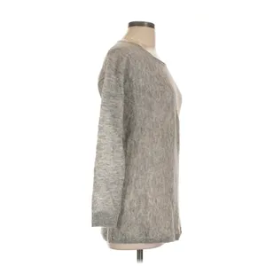 One Grey Day Alpaca Merino Wool Blend Back Cutout Sweater Gray Size L thumbnail 3