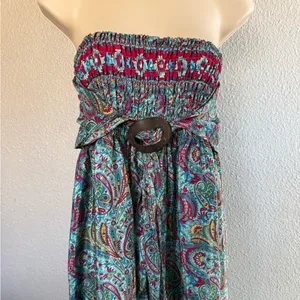 Strapless Smocked Boho Dress One Size Light & Flowy thumbnail 5