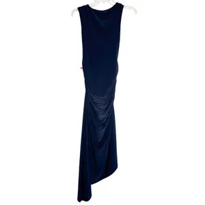 Taylor Black Asymmetrical Draped Maxi Dress XS NWT thumbnail 5