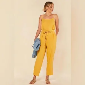 Outerknown Yellow Gauze Jumpsuit Organic‎ Cotton Relaxed Small thumbnail 10