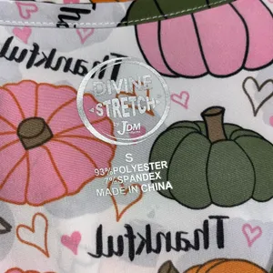 NWT! Divine Stretch Blessing Season Graphic Print Scrub Top 19” P2P thumbnail 4