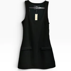 NWT‎ Anthropologie Black Scoop Neck Racerback Mini Dress with Pockets Small NWT thumbnail 3