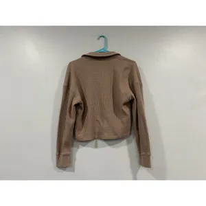 Abercrombie & Fitch Essential Tan Long Sleeve Waffle Polo Small S thumbnail 3