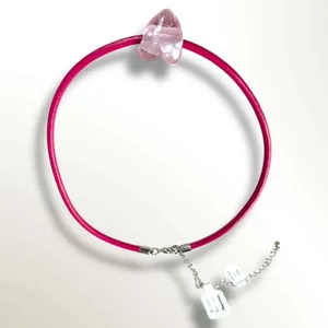 Free People Under the Sea Collar Pink NWT Choker Glass Heart Pendant Bohemian thumbnail 4