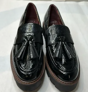 Sarto Patent Leather Lug Loafers Black Size 8.5 thumbnail 1