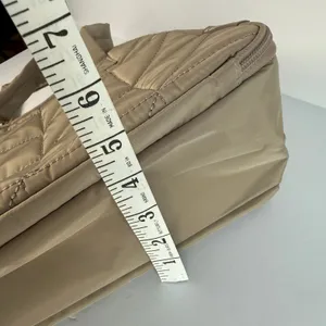 BAGSMART Large Makeup Bag Travel Toiletry Organizer Wide Open Quilted Tan thumbnail 6