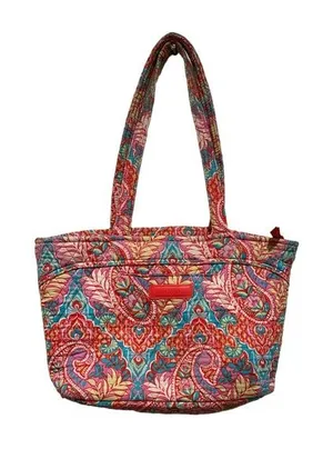 Vera Bradley Paisley Pink Blue Quilted Zippered Shoulder Bag thumbnail 1