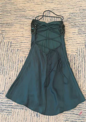 Lucy in the Sky Mini Sequin Bust Dress Size XS Emerald Green thumbnail 1