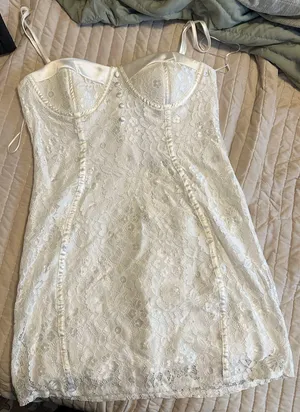 Mini Lace Dress White Size L thumbnail 1