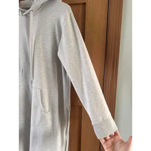 Garnet Hill Trainer Hooded Sweater Mini Dress Oatmeal Beige Women’s size Small thumbnail 3