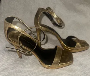 Antonio Melanie heels. Gold Antonio Melanie heels size 5 Worn once for a wedding thumbnail 1