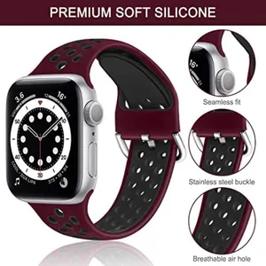 Silicone Sports Bands Replacement Compatible with Apple Watch 38mm/40mm M/L thumbnail 6