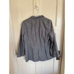 J.Crew Unstructured Shawl Collar linen cotton blend blue/gray blazer size 8 thumbnail 4