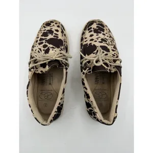 Everglades Boat Shoes Cow Print Canvas Moc Toe Women's 8 (38) Western Brown thumbnail 6