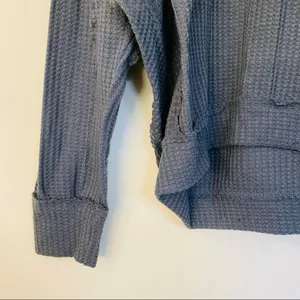 Lulus Chill Time Waffle Knit Long Sleeve Top in Charcoal Grey size M thumbnail 8