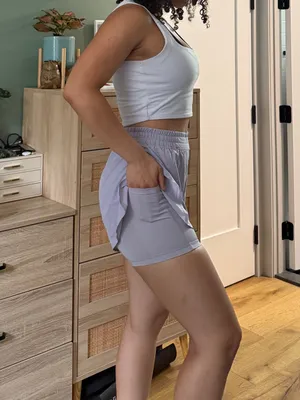 Buffbunny Light Purple Double-Layer Running Shorts thumbnail 2
