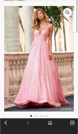 Authentic Sherri Hill 54261 Coral Glitter Ballgown pageant Prom Dress Size 0 thumbnail 7