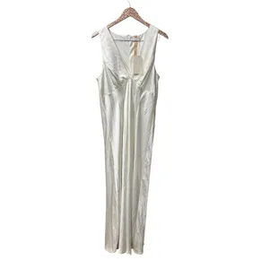 NEW Meshki Meghan Sleeveless Satin V-Neck Maxi Dress Ivory XXXL READ thumbnail 4