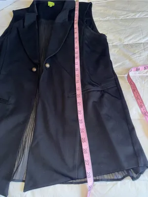 Tailored Sleeveless Black Vest with Notch Lapel thumbnail 7