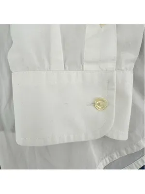 Lauren Ralph Lauren White Cotton Button Front Shirt Tab Up Long Sleeves Heritage thumbnail 4