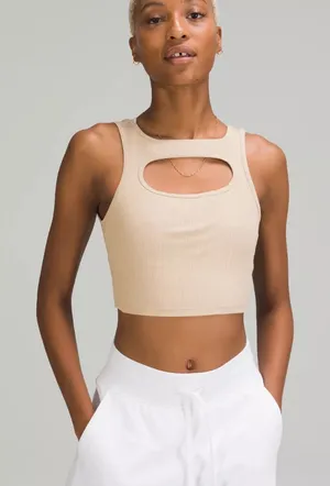 Lululemon LA Front Cut-Out Crop Tank Trench thumbnail 1