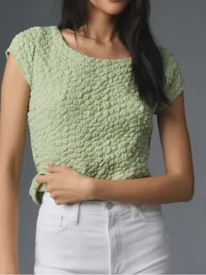 Maeve Anthropologie Popcorn/Crinkle Textured Top Size Medium thumbnail 1