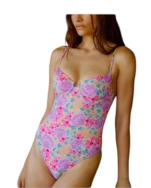 NWT Dippin' Daisy's Salt Water One Piece Garden Gables Floral Swimsuit Small thumbnail 1