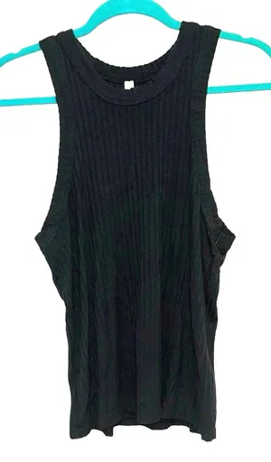 FP Movement Black Ribbed Tank Top Large‎ Athletic High Neck Workout Top thumbnail 1