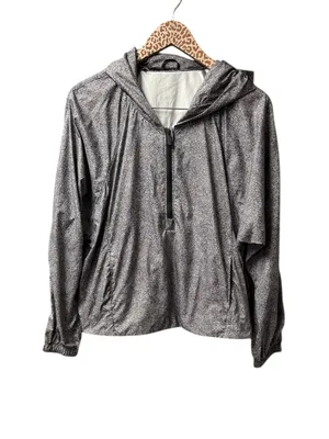 Lululemon I Put A Shell On You 1/4 Zip Hooded Long Sleeve Jacket Black White 10 thumbnail 4
