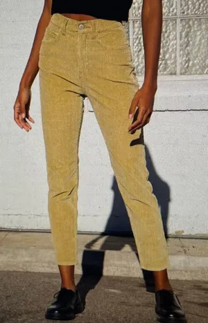 Corduroy Beige Ivory Bootcut Pants, one size thumbnail 1