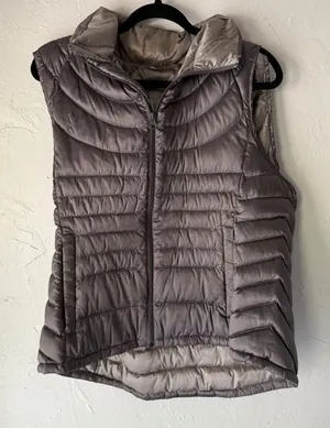 Bernardo Womens Goose Down Puffer Vest XL‎ Sleeveless Gray Lightweight thumbnail 1