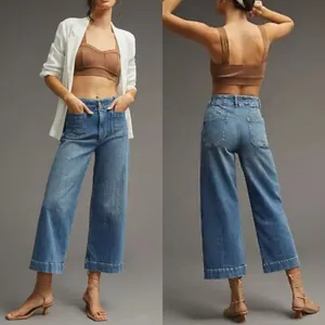 Pilcro Blue Denim The Skipper Straight Cropped Jeans Size 26 thumbnail 12