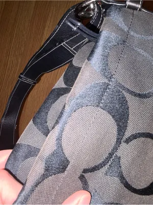 Coach Black Signature Canvas Shoulder Bag thumbnail 12
