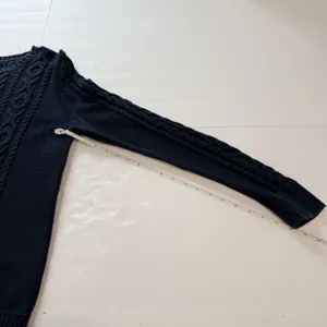LL Bean Navy Blue Double L Mixed Cable Cotton Crew Neck Pullover Sweater LARGE thumbnail 8