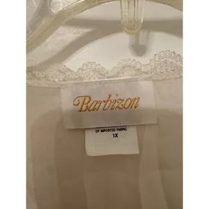 Barbizon Vintage Pale Cream Floral Embroidered‎ Elegant Lace Trim Long Robe 1X thumbnail 7