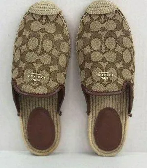 Coach Signature Brown and Tan Espadrille Slip-Ons thumbnail 1