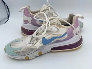 Nike React Athletic Lace-Up White Purple llue Sneakers Women's 8.5 AT6174-102 thumbnail 4