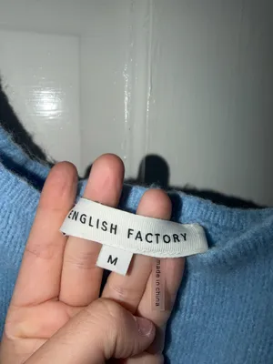 English Factory Short sleeve blue sweater top thumbnail 2