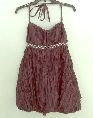 Do & Be Purple Crinkle Studded Marilyn Dress thumbnail 1